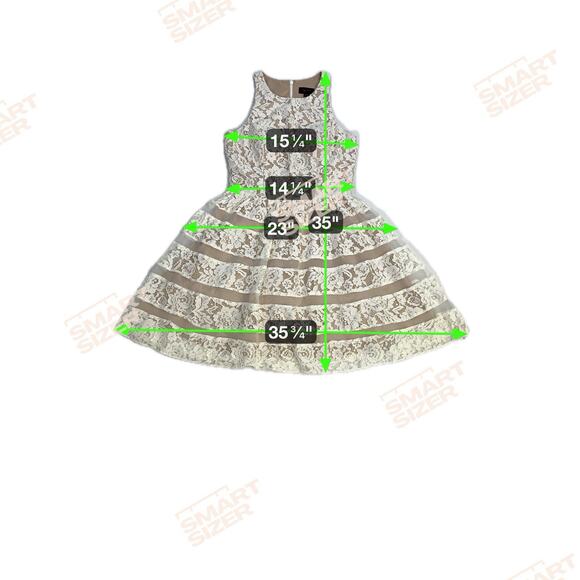 AQUA White Lace Dress Sleeveless Layered Party Cocktail Dress Sz 6 - Picture 12 of 12